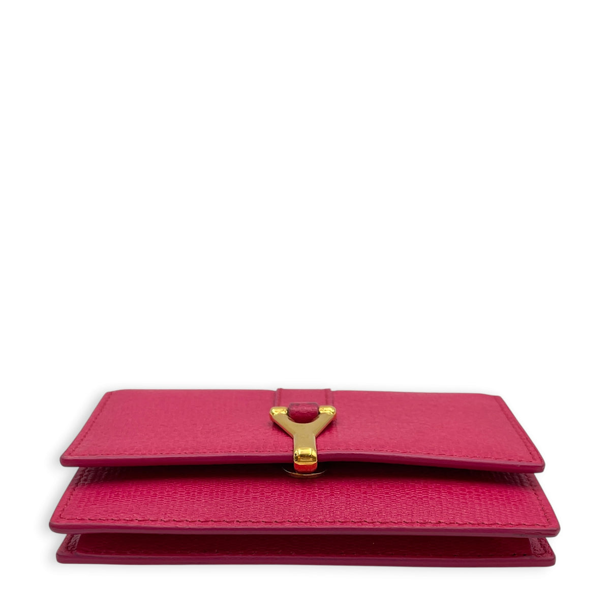 Ligue Y  Pink Card Holder in Calfskin Gold hardware
