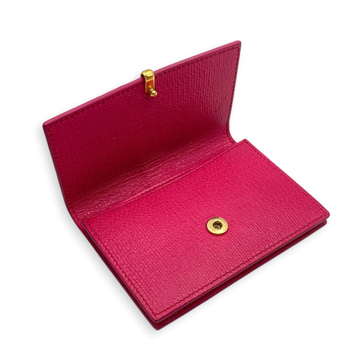 Ligue Y  Pink Card Holder in Calfskin Gold hardware