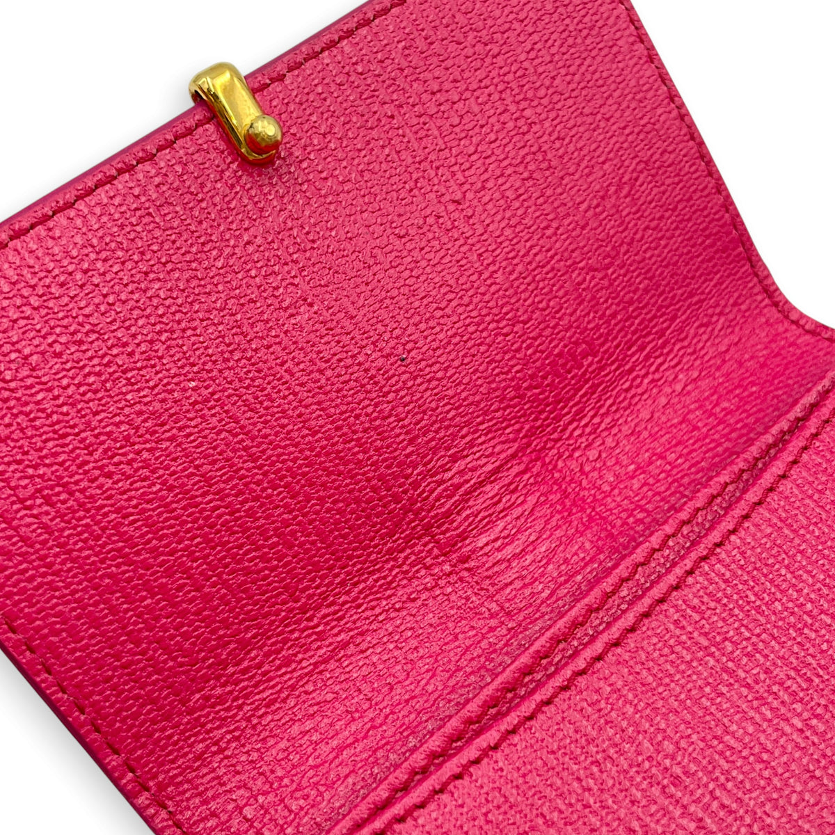Ligue Y  Pink Card Holder in Calfskin Gold hardware