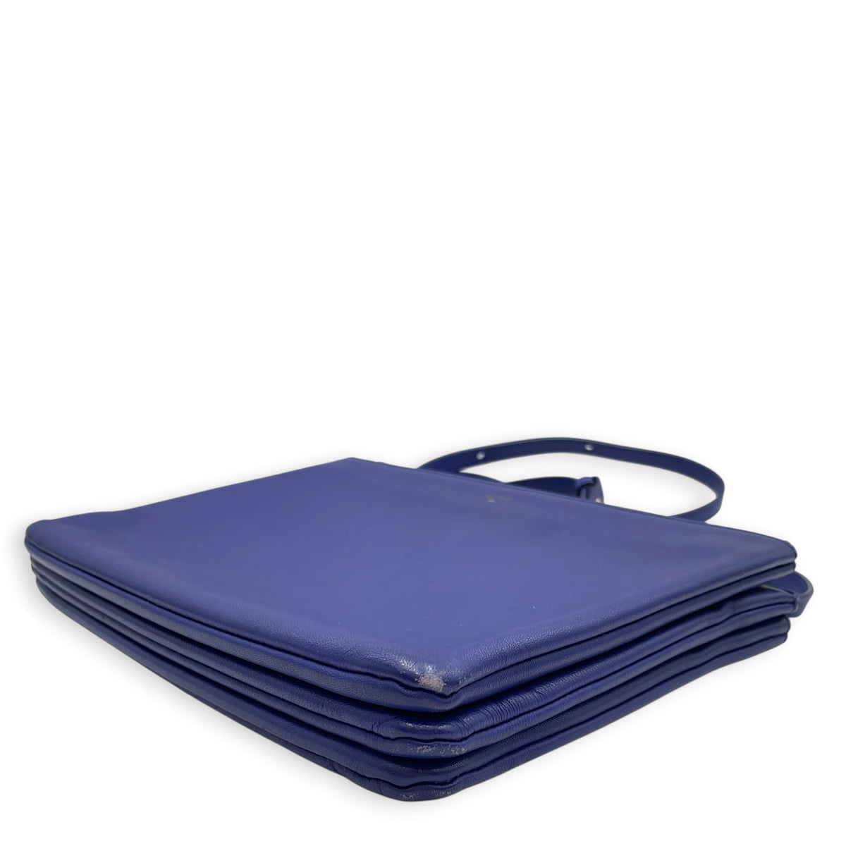 Trio Blue Shoulder Bag in Calfskin Gold hardware