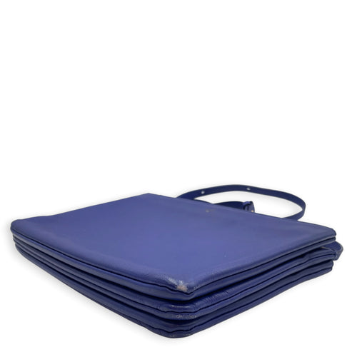 Trio Blue Shoulder Bag in Calfskin Gold hardware
