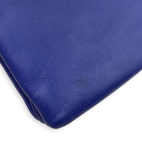Trio Blue Shoulder Bag in Calfskin Gold hardware