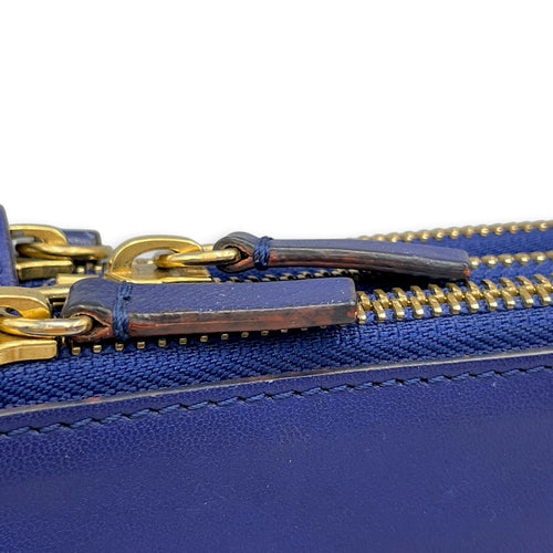 Trio Blue Shoulder Bag in Calfskin Gold hardware