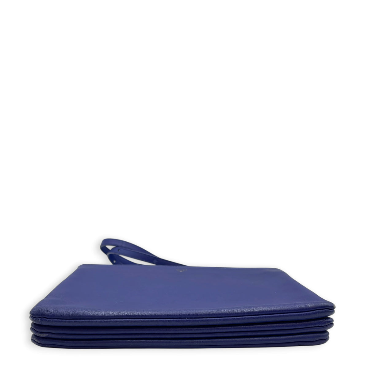 Trio Blue Shoulder Bag in Calfskin Gold hardware