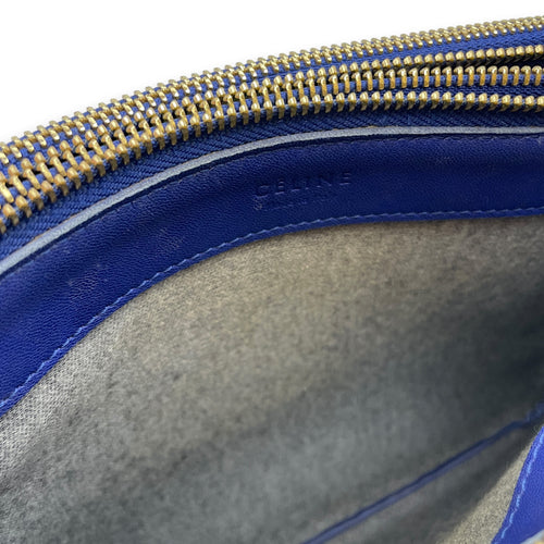 Trio Blue Shoulder Bag in Calfskin Gold hardware