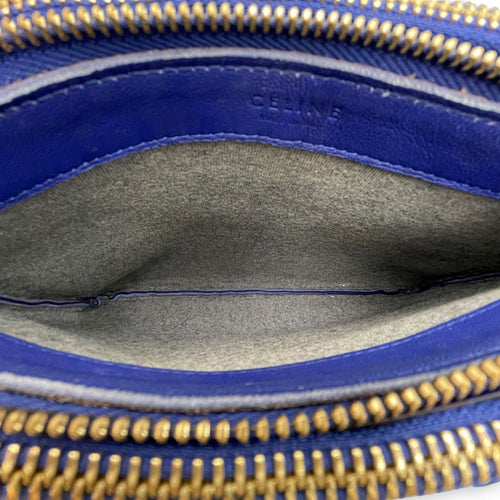 Trio Blue Shoulder Bag in Calfskin Gold hardware