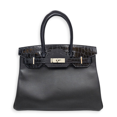 Touch Birkin  30 Noir/Blue Marine  in Novillo/Shiny Niloticus  Palladium hardware