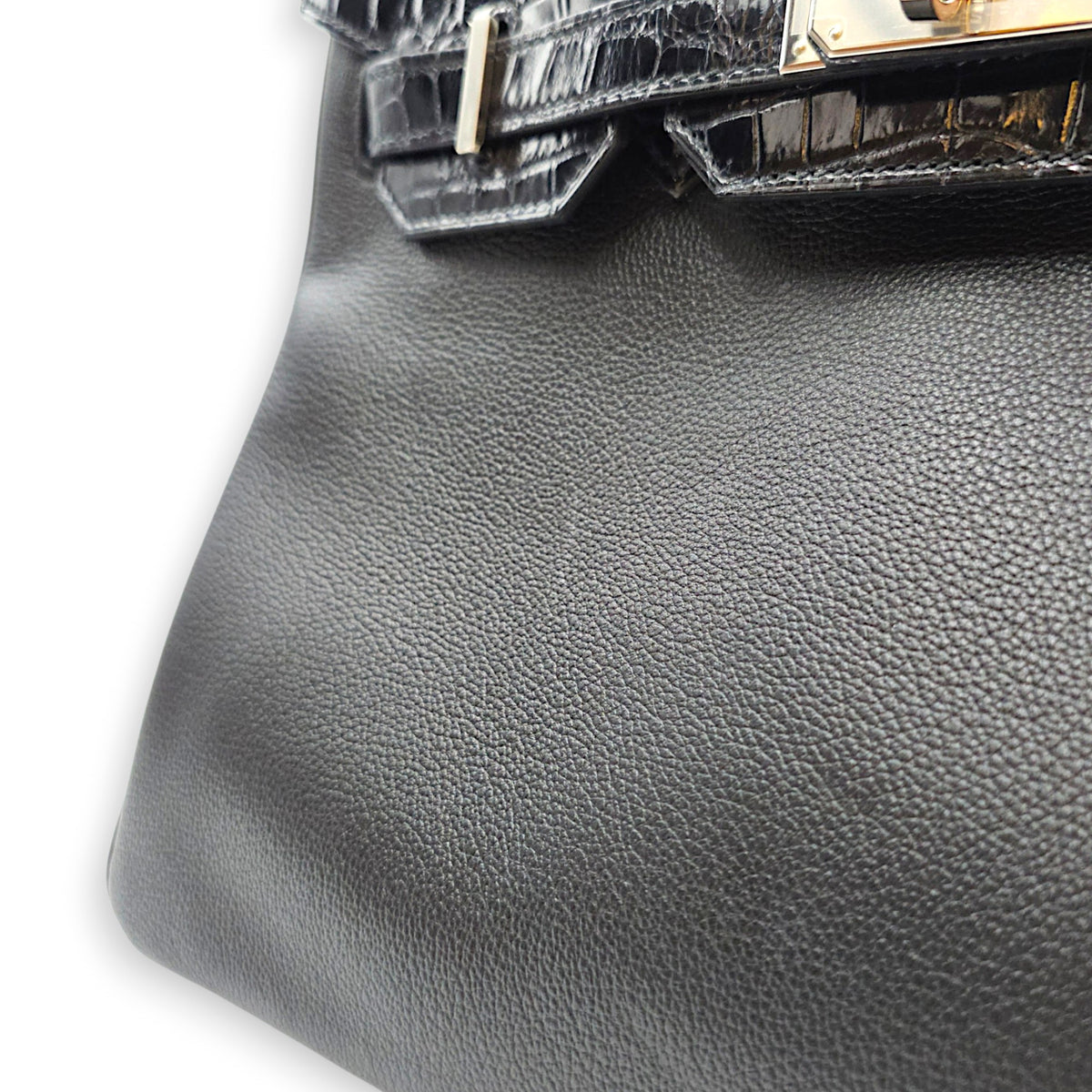Touch Birkin  30 Noir/Blue Marine  in Novillo/Shiny Niloticus  Palladium hardware