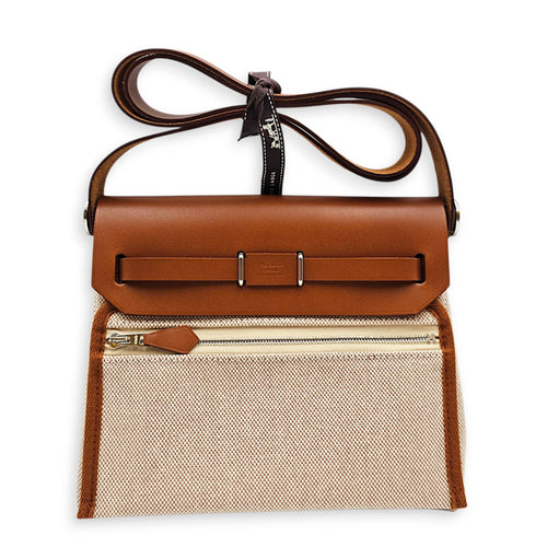 Herbag Mini Fauve/Beige-Ecru  in Vache Hunter/Toile Palladium hardware
