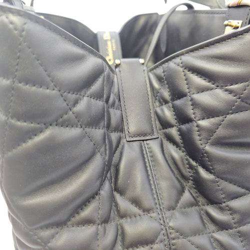 Toujours Medium Black Tote Bag in Calfskin Gold hardware