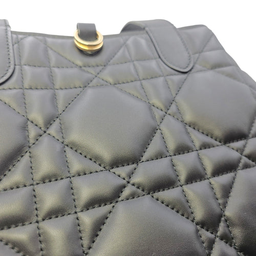 Toujours Medium Black Tote Bag in Calfskin Gold hardware
