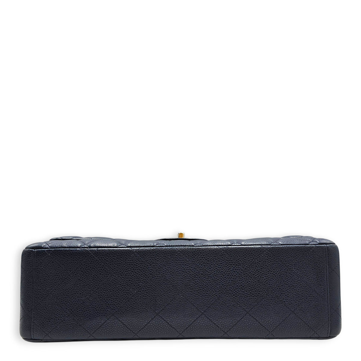 Classic (Double Flap) Maxi Navy Blue Shoulder Bag in Caviar Leather Silver hardware