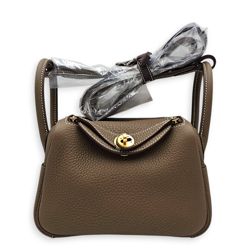 Lindy II Mini Etoupe in Clemence Gold hardware
