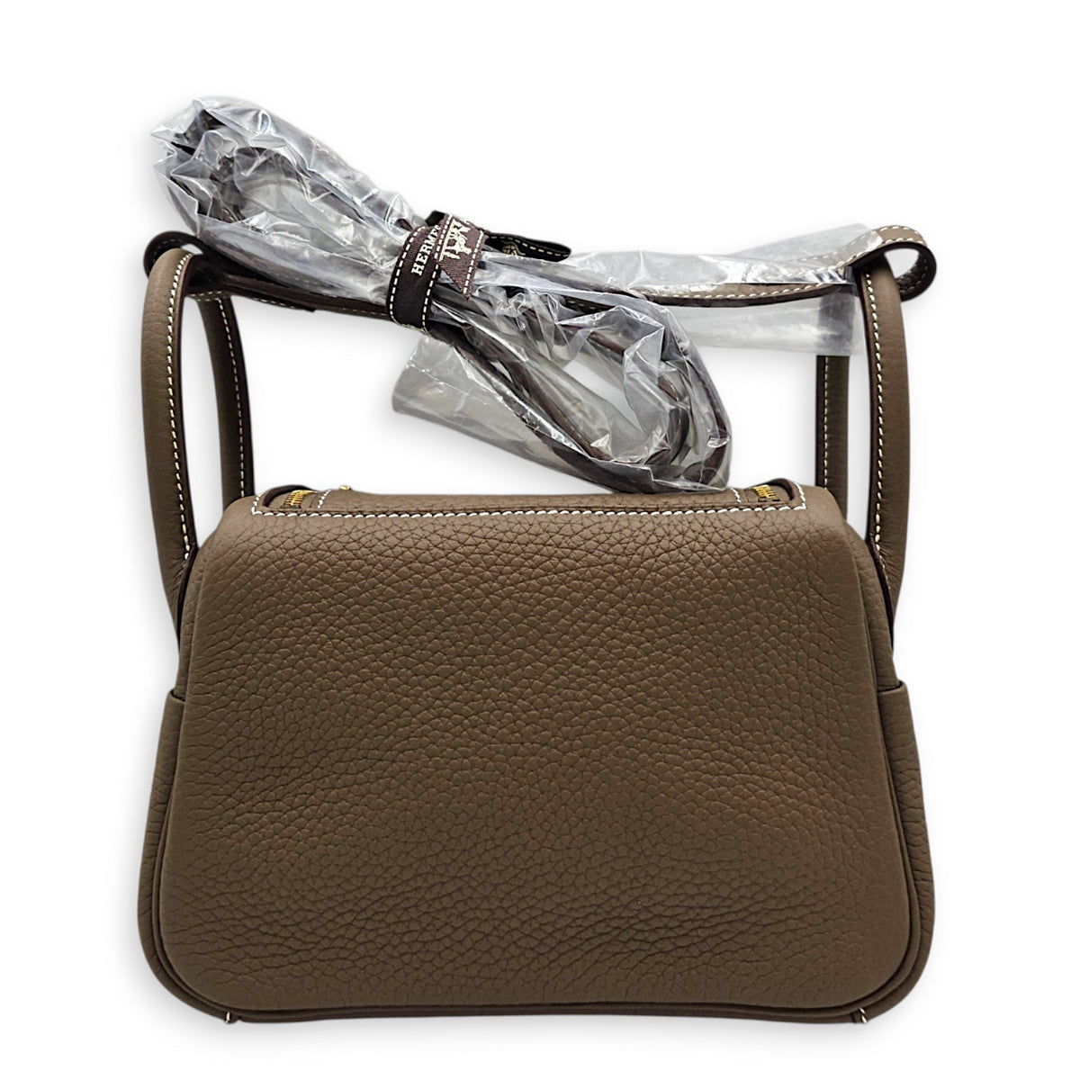 Lindy II Mini Etoupe in Clemence Gold hardware
