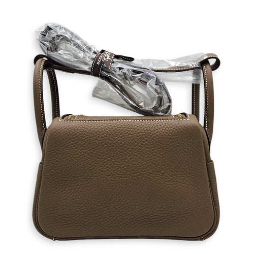 Lindy II Mini Etoupe in Clemence Gold hardware