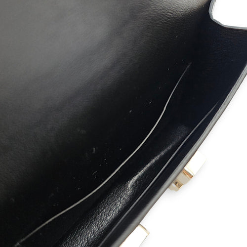 Constance Slim  Noir Wallet in Shiny Alligator Palladium hardware