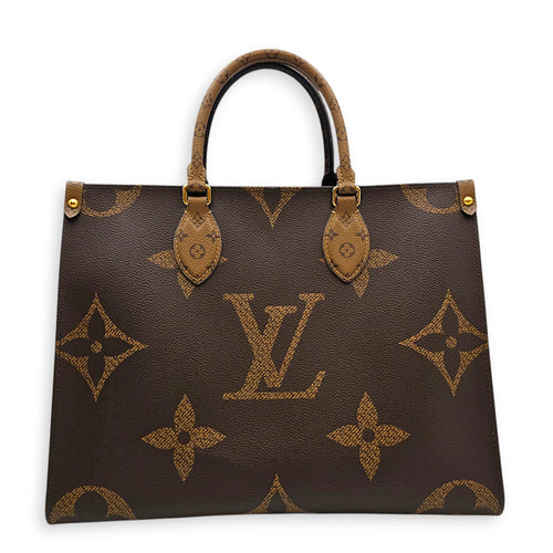 OnTheGo MM Brown Tote Bag in Monogram Coated Canvas Gold hardware