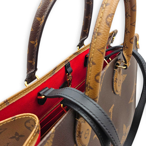 OnTheGo MM Brown Tote Bag in Monogram Coated Canvas Gold hardware