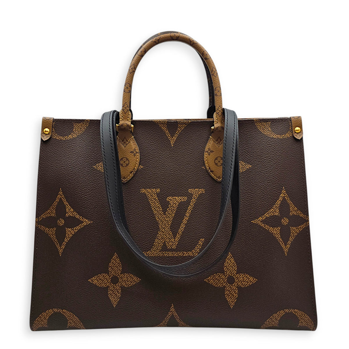 OnTheGo MM Brown Tote Bag in Monogram Coated Canvas Gold hardware
