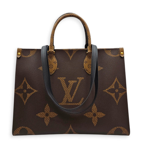 OnTheGo MM Brown Tote Bag in Monogram Coated Canvas Gold hardware