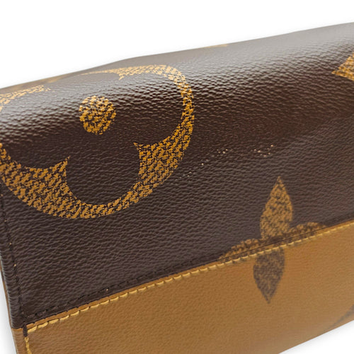 OnTheGo MM Brown Tote Bag in Monogram Coated Canvas Gold hardware