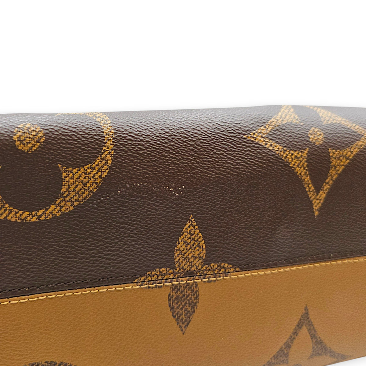 OnTheGo MM Brown Tote Bag in Monogram Coated Canvas Gold hardware