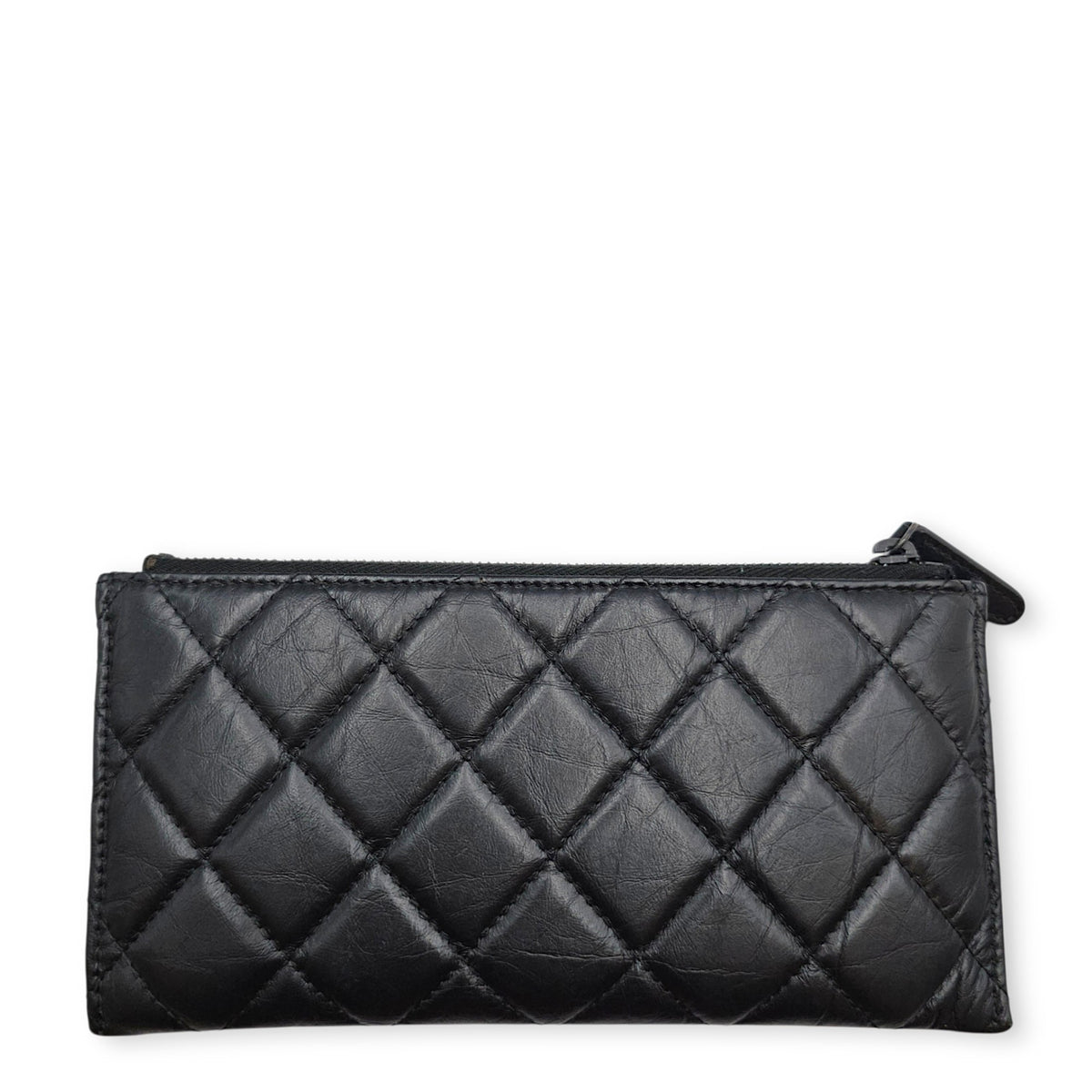 2.55 Black Wallet in Calfskin Ruthenium hardware