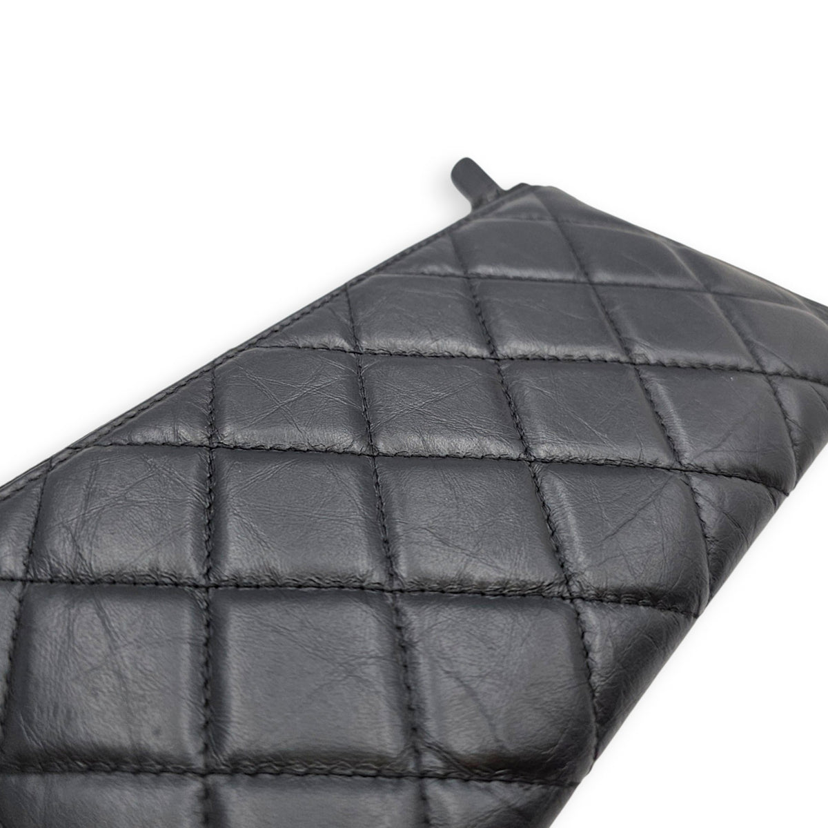 2.55 Black Wallet in Calfskin Ruthenium hardware