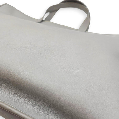 Briefcase Grey Top Handle Bag in Calfskin Silver hardware