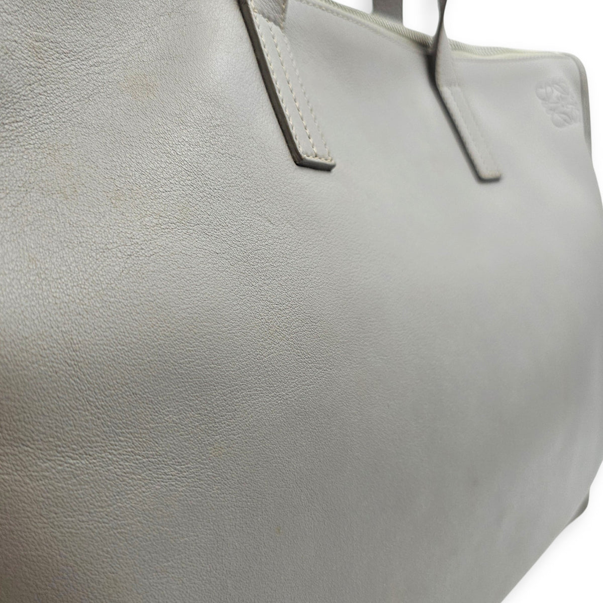 Briefcase Grey Top Handle Bag in Calfskin Silver hardware