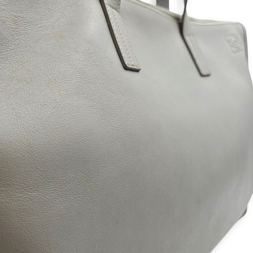 Briefcase Grey Top Handle Bag in Calfskin Silver hardware