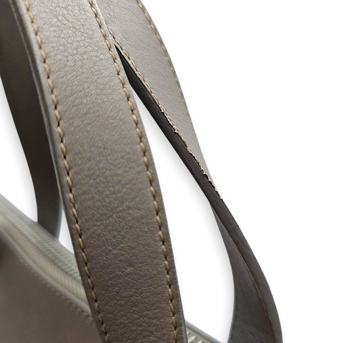 Briefcase Grey Top Handle Bag in Calfskin Silver hardware