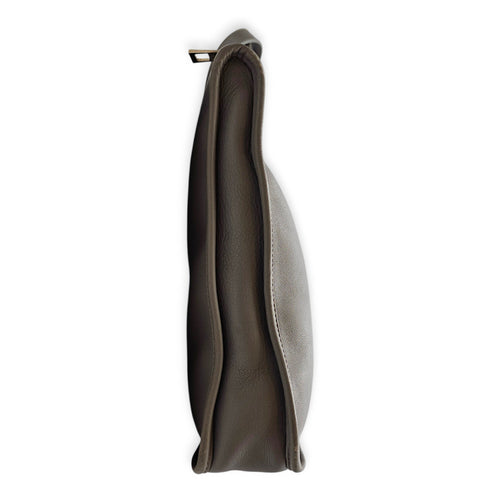 Briefcase Grey Top Handle Bag in Calfskin Silver hardware