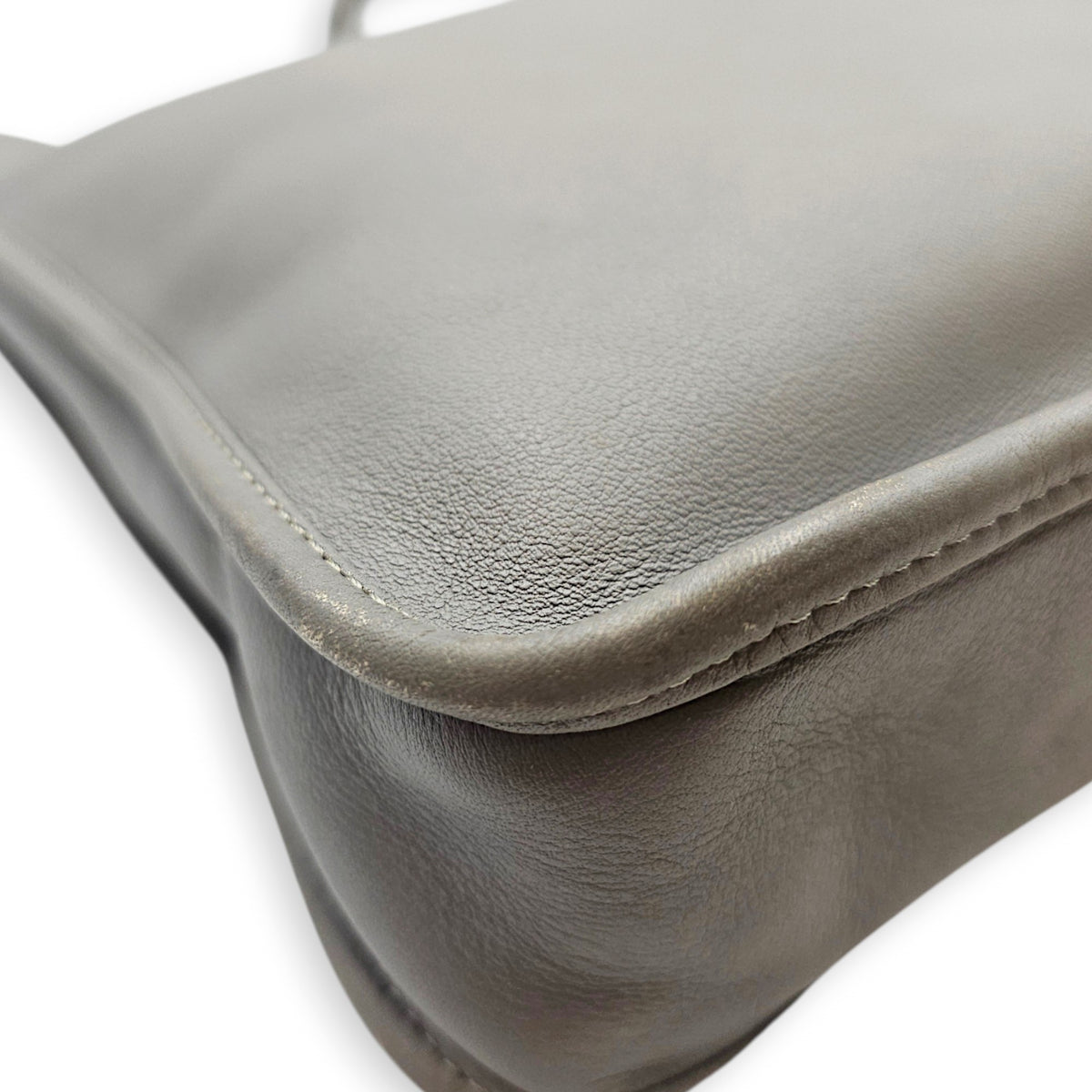 Briefcase Grey Top Handle Bag in Calfskin Silver hardware