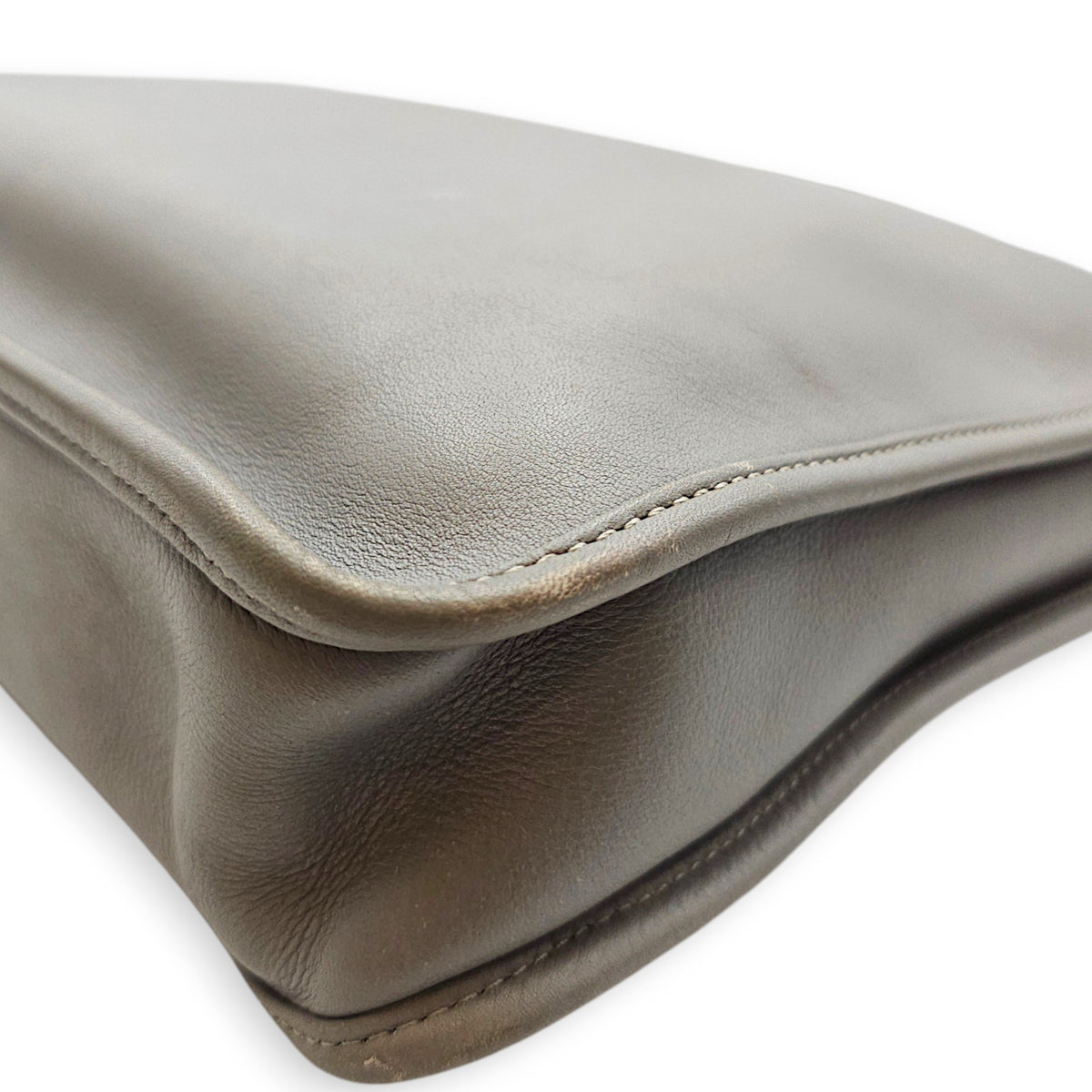 Briefcase Grey Top Handle Bag in Calfskin Silver hardware