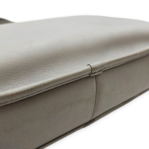 Briefcase Grey Top Handle Bag in Calfskin Silver hardware