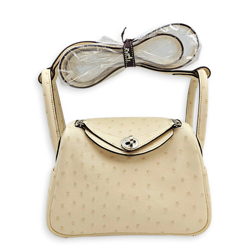 Lindy Mini Nata in Ostrich Palladium hardware