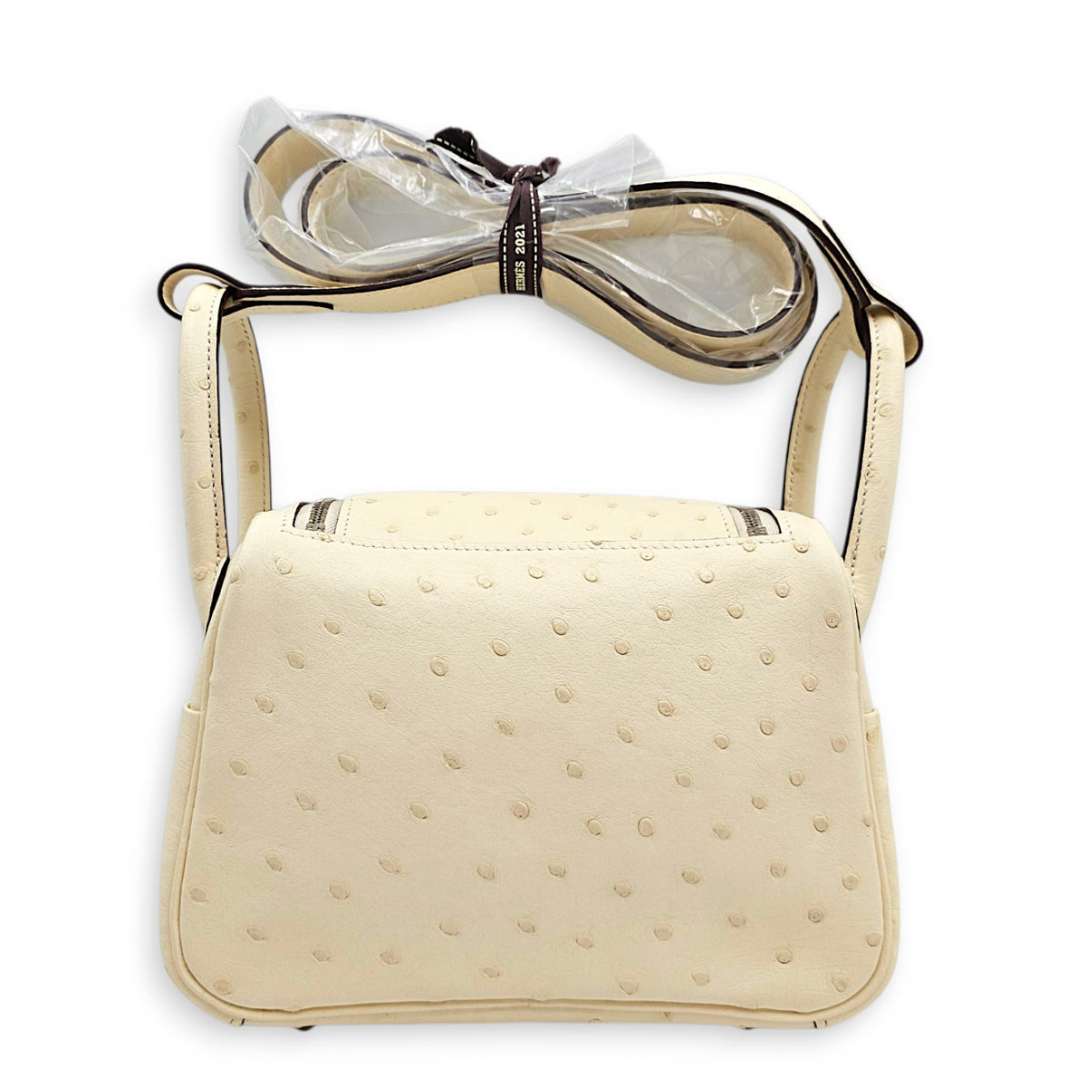 Lindy Mini Nata in Ostrich Palladium hardware