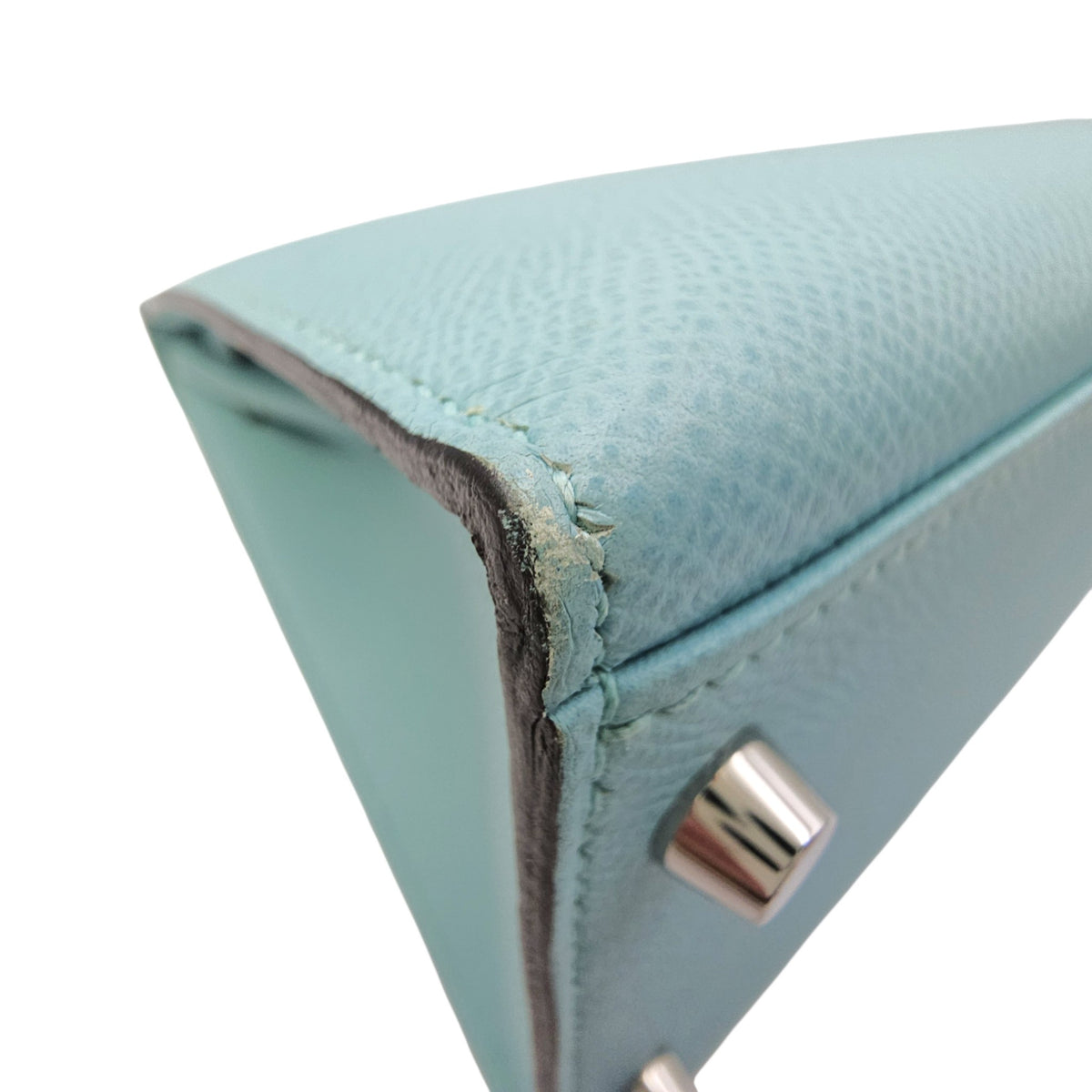 Sellier Kelly 32 Bleu Atoll in Epsom Palladium hardware