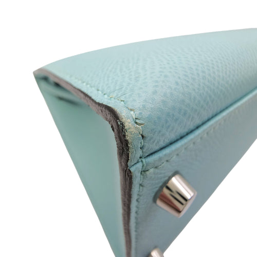 Sellier Kelly 32 Bleu Atoll in Epsom Palladium hardware