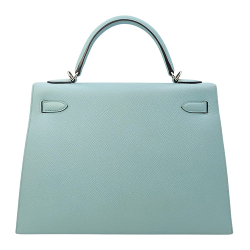 Sellier Kelly 32 Bleu Atoll in Epsom Palladium hardware