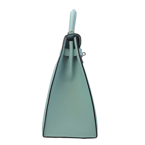 Sellier Kelly 32 Bleu Atoll in Epsom Palladium hardware