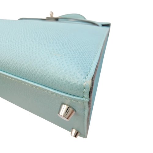 Sellier Kelly 32 Bleu Atoll in Epsom Palladium hardware