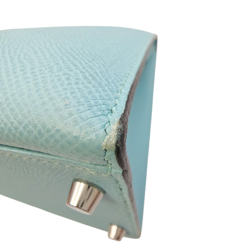 Sellier Kelly 32 Bleu Atoll in Epsom Palladium hardware