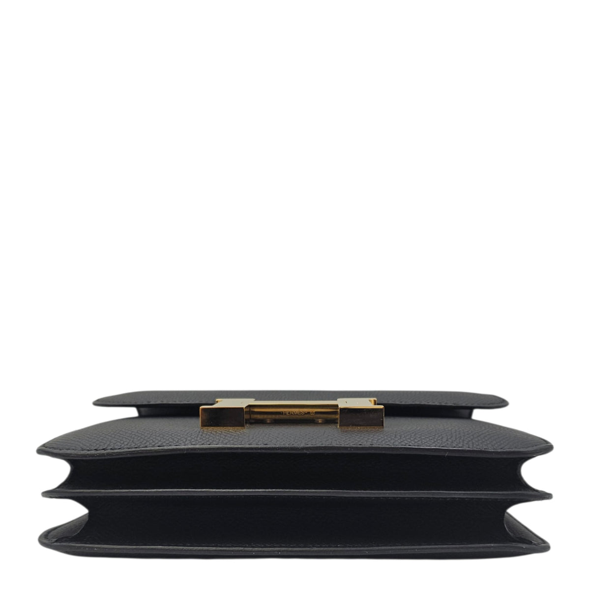 Constance Mirror 18 Noir in Epsom Gold hardware