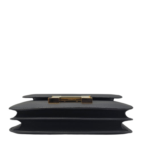Constance Mirror 18 Noir in Epsom Gold hardware