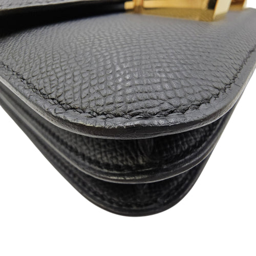Constance Mirror 18 Noir in Epsom Gold hardware
