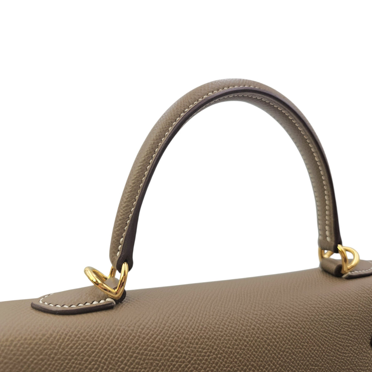 Sellier Kelly 25 Etoupe in Epsom Gold hardware