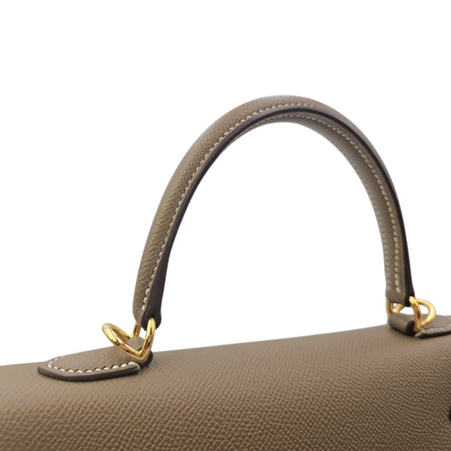 Sellier Kelly 25 Etoupe in Epsom Gold hardware