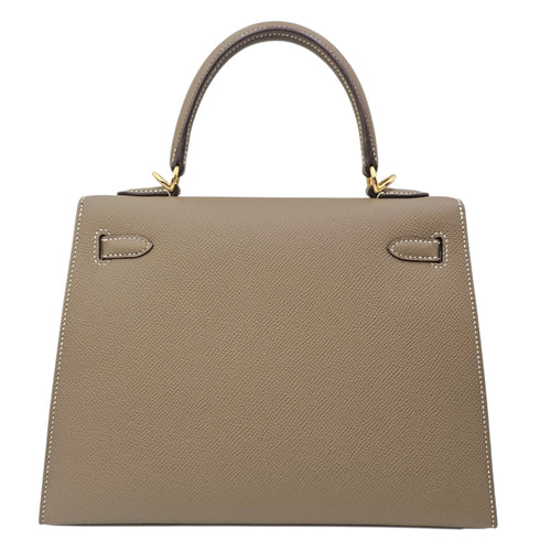 Sellier Kelly 25 Etoupe in Epsom Gold hardware